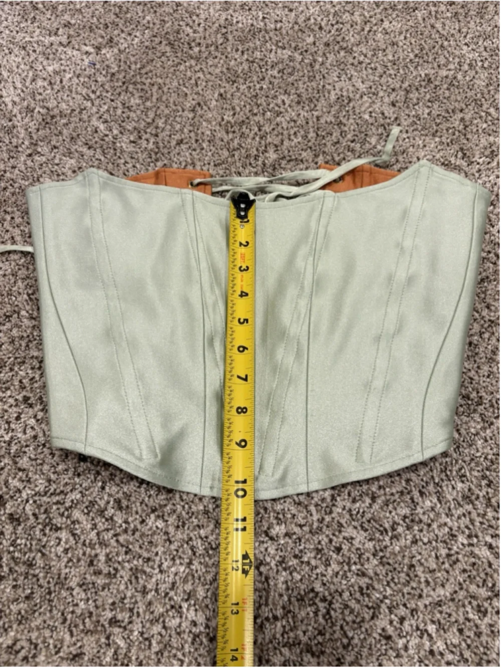 Rezek Studio Corset & Wide Leg Pants Set Green Satin Womens Size S - Picture 15 of 16